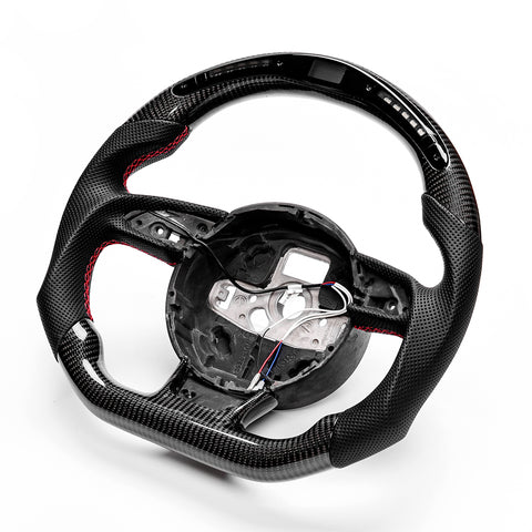 Revolve carbon fiber Flat Customized Sport LED Steering Wheel 2012-2016 RS4 RS5 RS6 RS7 S/A 4 5 6 7 - revolvesteering