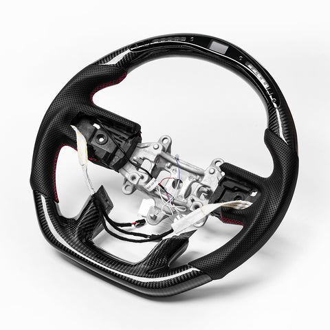 Revolve carbon fiber Flat Customized Sport LED Steering Wheel 2019-2021 RAM 1500 2500 3500 - revolvesteering