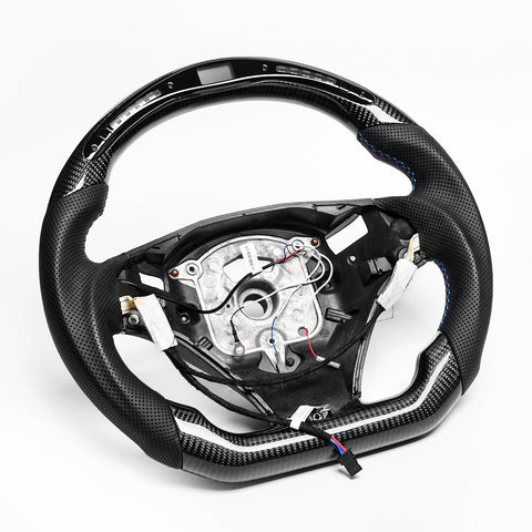 Revolve carbon fiber Flat Customized LED Steering Wheel E90 E91 E92 E93 - revolvesteering