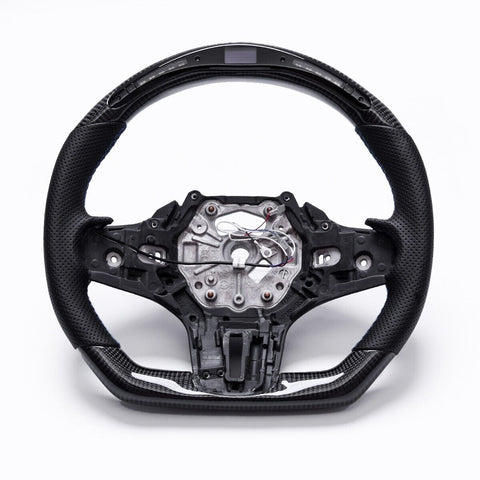 Revolve Carbon Fiber OEM LED Steering Whe BMW M2 G87 M3 G80 M4 G82 G83 1/2/3/4/Z Series F40 F44 G20 G21 G28 G22 G29 - revolvesteering